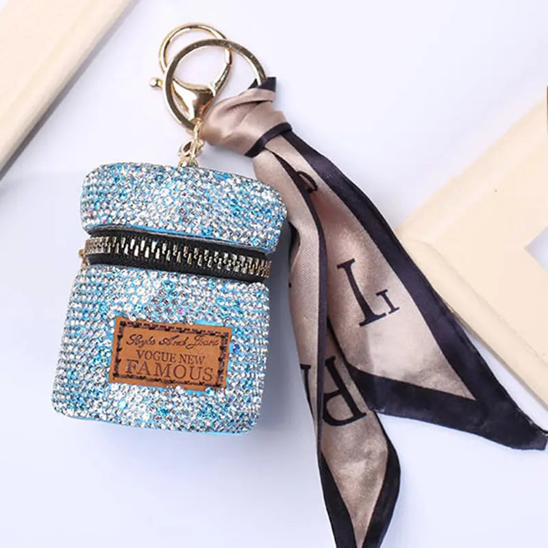 Mini Rhinestone Lipstick Bag, Glitter Cylinder Coin Purse, Scarf Decor –  Sassy MJ Safety & Sassy MJ Creations