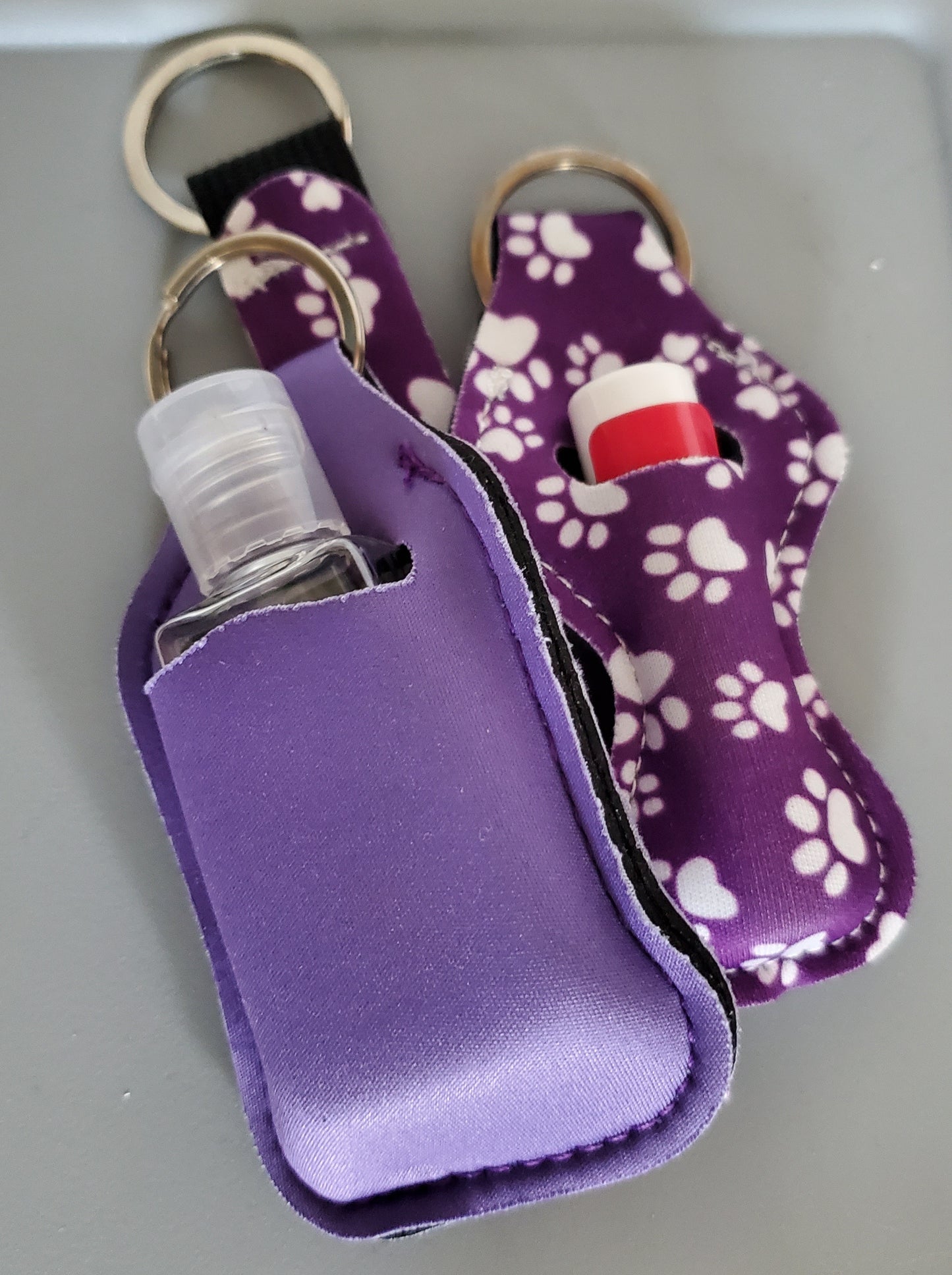 Purple Paw Print Safety Keychain-Personal Safety Kit 14 pc.