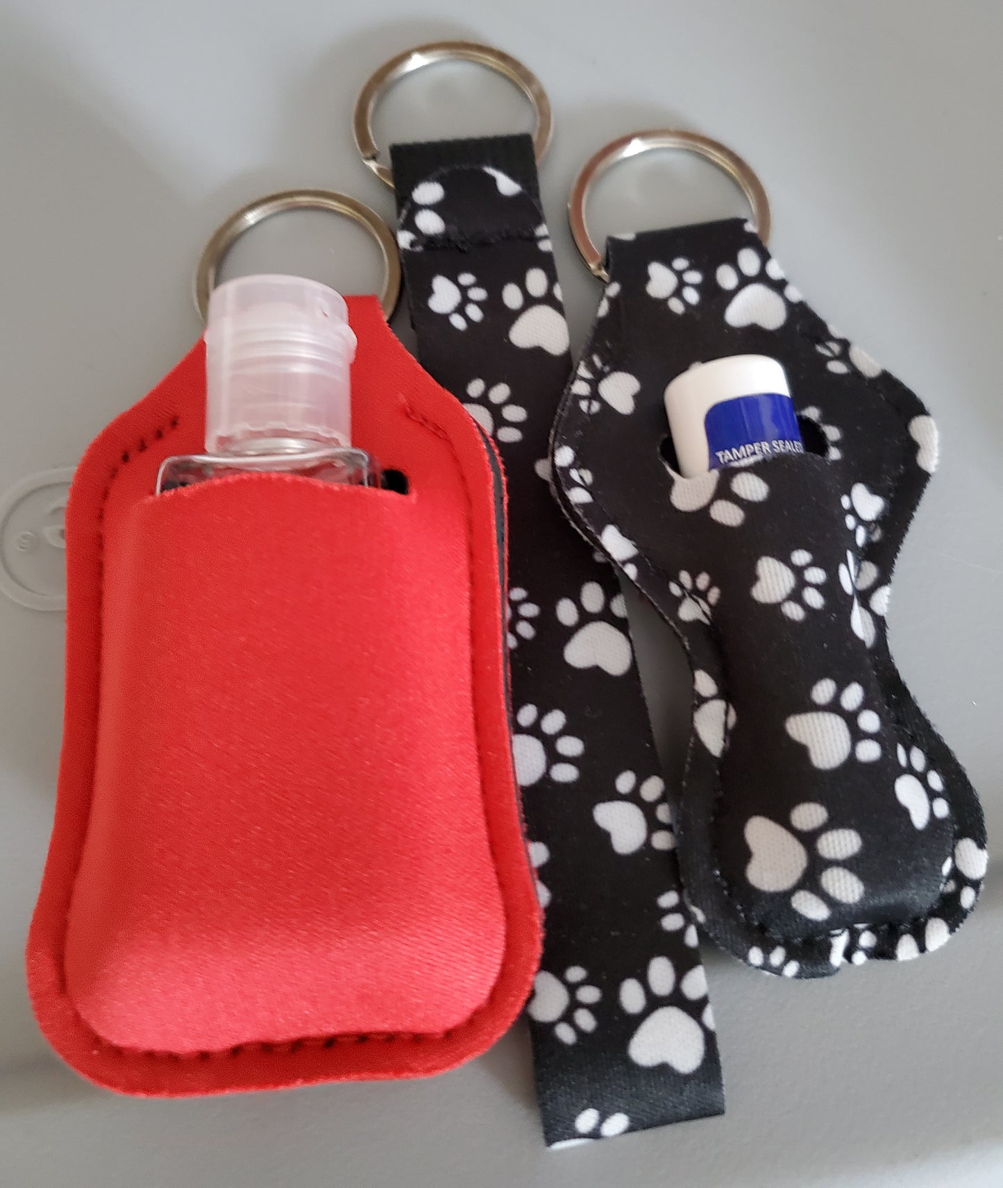 Black Paw Print Set with Red Safety Keychain-Personal Safety Kit 13 pc.