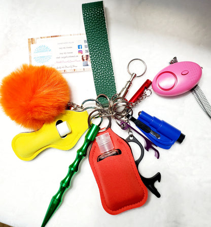 Rainbow Colors Safety Keychain-Personal Safety Kit 13 pc.
