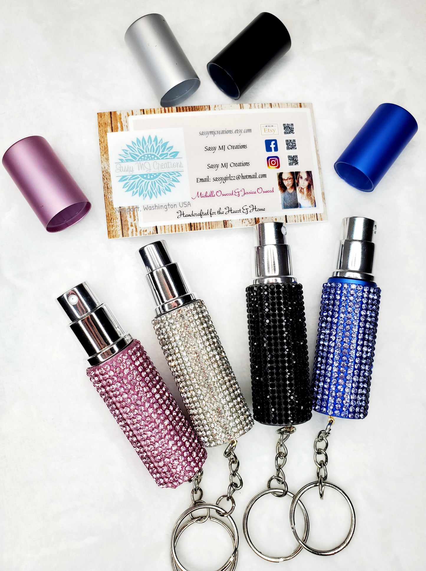 Mini Rhinestone Perfume Bottle Keychains, Portable Perfume Bottle, 10ml,