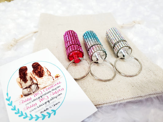 Pill Container | Bling Keychain | Pill Holder | Pill Container Keychain | Accessory | Bling