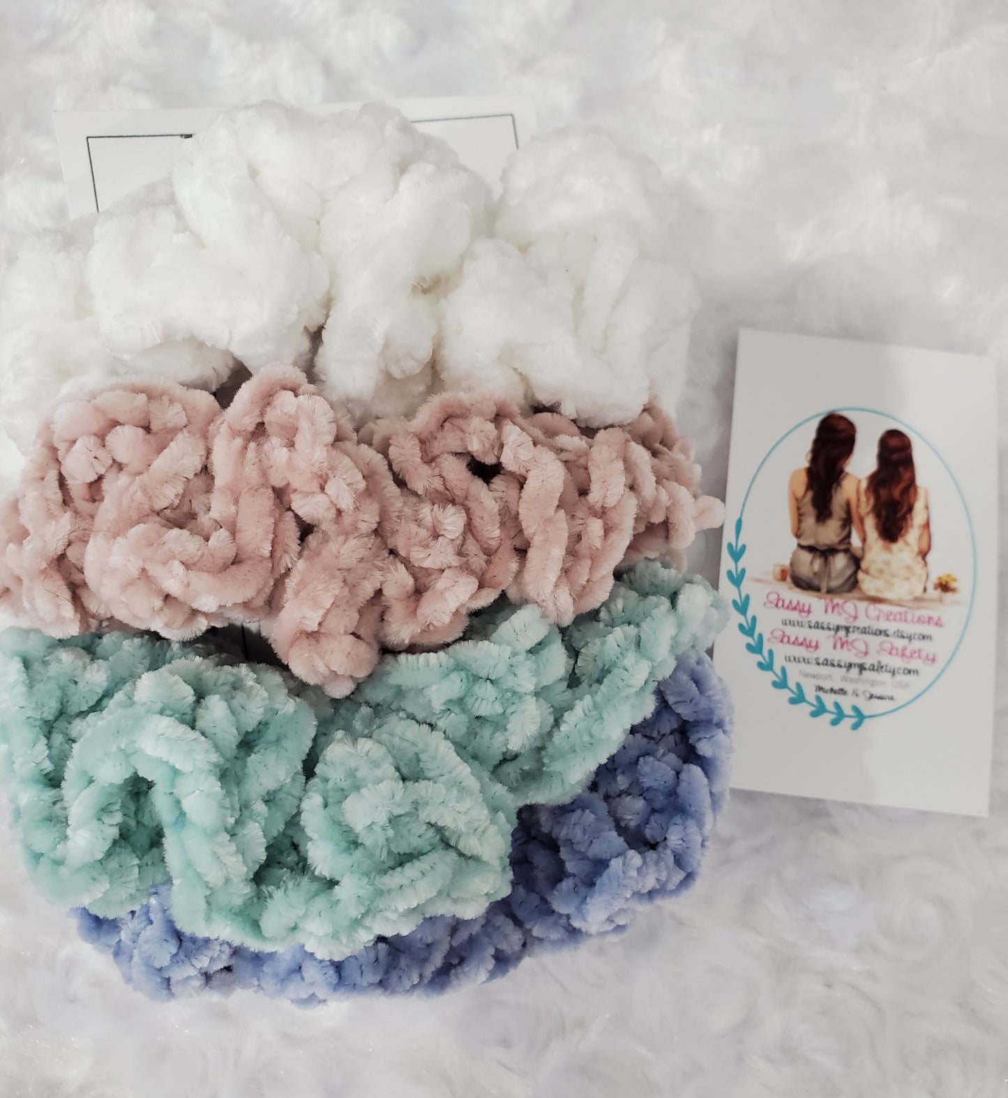 Beachy Bundle | Velvet Scrunchie | Crochet Scrunchie | Crochet Velvet Hair Scrunchie | Velvet Hair Scrunchie | Bundle | Gift | Hair Bun