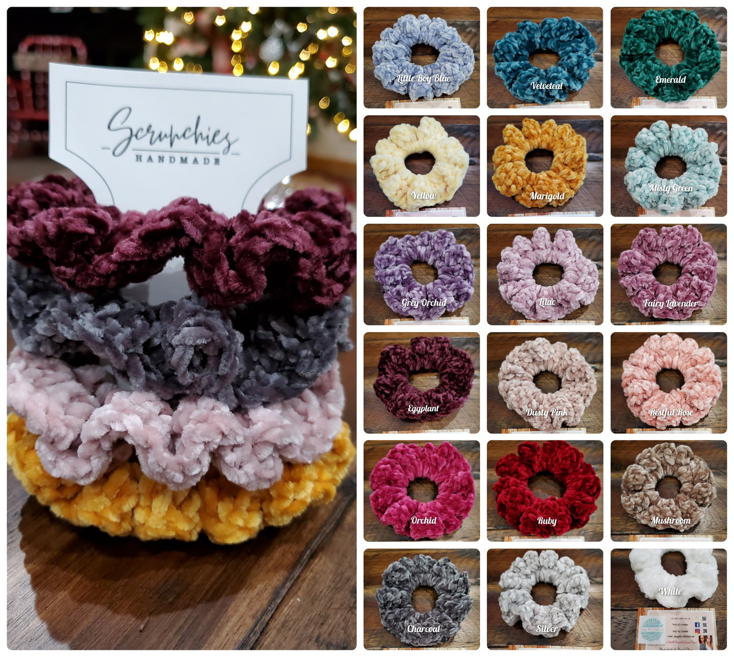 Boho Bundle | Velvet Scrunchie | Crochet Scrunchie | Velvet Hair Scrunchie | Scrunchie Bundle | Hair Bun | Boho | Velvet | Hair Tie